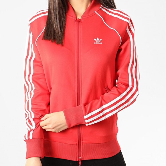 Adidas Originals Women's Red Superstar Trefoil Track Jacket Size Small FM3313 - Picture 5 of 6